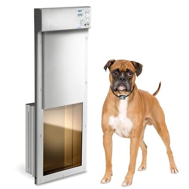 Power Pet Automatic Electronic Pet Door by High Tech Pet - Pet Operated Dog Door, High Security, Air Tight, for Large-Sized Dogs 30-100 lbs. (12 1/4" x 16" Pet Opening), Easy Door Install - PX-2W