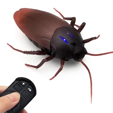 Tipmant RC Cockroach Remote Control Car Vehicle Animal Toys Electronic Realistic Insect Bug Glowing Eyes Cat Pet Kids Gift