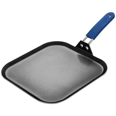 Inqibee 11 Inch Hybrid Nonstick Square Griddle Pan, Flat Square Pancake Grill Pan, Tri-Ply Stainless Steel Skillet Griddle, Induction, Oven & Dishwasher Safe, Heat-Resistant Handle Cover (Blue)