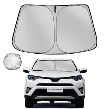 Fonowka Windshield Sun Shade for Toyota RAV4 2013-2018 RAV-4 SUV Foldable Sun Sunshade for Car Front Window Blocks UV Rays and Heat Automotive Interior Protector Custom Fit Accessories
