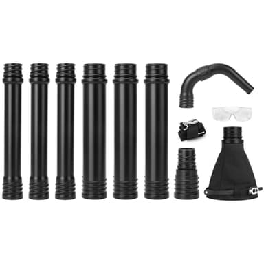 Glosaie Upgraded Universal Gutter Cleaning Tools from The Ground, Leaf Blower Gutter Attachment with Adjustable Angle Hook Tube, Compatible with blowers Within 5-inch Diameter, Black