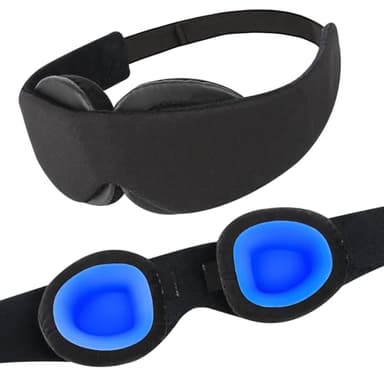 2026 Upgraded Sleep Mask for Dry Eyes – 100% Blackout & Adjustable Moisture Goggles – Soft, Comfortable, Reusable Eye Mask for Men & Women – Ideal for Travel – Black