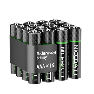 NICEBATT Rechargeable AAA Batteries 1100mAh, Premium NiMH Triple A Battery Low Self Discharge -16 Count