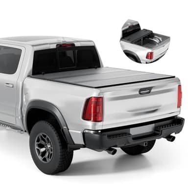 Tono King FRP Hard Tri-fold Tonneau Cover Fold Truck Bed Covers Compatible with 2009-2026 Dodge Ram 1500 & 2500 5' 7" Bed Without Ram Box (67.4")