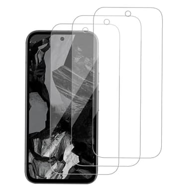 WowFluy 3 Pack for Google Pixel 8a Tempered Glass Screen Protector, Scratch-Proof, GKV4X Bubble-Free,HD Transparent, 9H Hardness,Bubble Free,Case Friendly