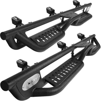 BINARY STAR Running Boards Compatible with Vehicle 2018-2026 Jeep Wrangler JL 4 Doors, 6 Inch Two-Stair Side Steps Truck Nerf Bars, Wrangler JL Carbon Steel Side Steps Truck Step Bars Estribos para