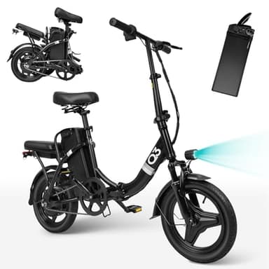 GOKU Folding Electric Bike,14" Electric Bike for Adults,Electric Bicycles with 48V 12Ah Removable Battery,25+ Miles,500W Peak Motor,E-Bike for Commuting,Short Trips,UL2849 Certification (Q3)