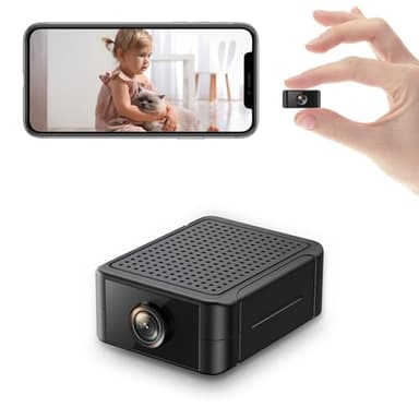 Hidden Camera 4K Spy Camera with Night Vision, 4H Battery Life, Motion Detection Alerts, SD/Cloud Storage, Phone App Control & Real-Time Alerts, Indoor Security Camera for Home/Office/Baby Monitoring