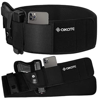 Upgraded Belly Band Holster for Concealed Carry, Deep Concealment Gun Holster for Women/Men, Waist Holsters Fits for Glock 19, 17, 26, 43, Sig P365, Taurus G2C, Ruger, S&W M&P Shield 9MM Most Pistols