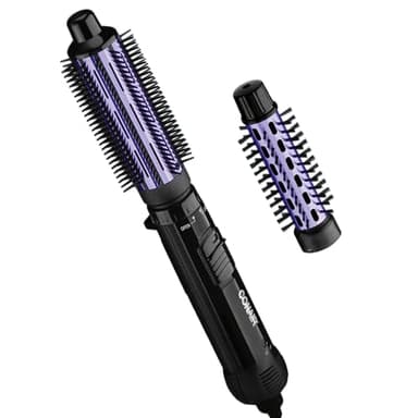 Conair 2-in-1 Hot Air Curling Combo, Includes 1.5-inch Curl Brush and 1-inch Aluminum Bristle Brush