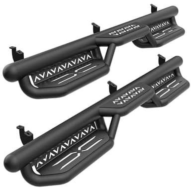 YZONA Running Boards Side Steps Compatible with 2024 2025 2026 Toyota Tacoma Double Cab & Crew Cab, Two Stair Design Side Rails Nerf Bar Rock Sliders, Heavy-Duty Carbon Steel (4 Full-Size Doors, 76MM)