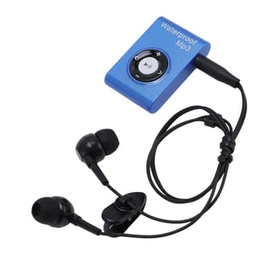 IPX8 Water Proof MP3 Player for Swimming, 8GB Underwater Music Player with Lossless Sound, Secure Clip & Water Proof Headphones for Diving, Surfing, Running, Skiing (Blue)