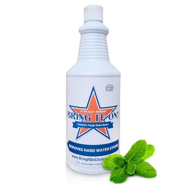 BRING IT ON! CLEANER Hard Water Stain Remover - Soap Scum, Calcium, Lime Scale, Remover for Shower Door, Tile, Glass, Fiberglass, Bathroom, Sink, Stone, Door 32 Ounce
