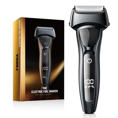 FNDNA Rechargeable Electric Razor for Men: Floating Foil Shavers with LED Display - Waterproof Wet Dry - 30° Precision Blades, Travel Lock, Face Shaving