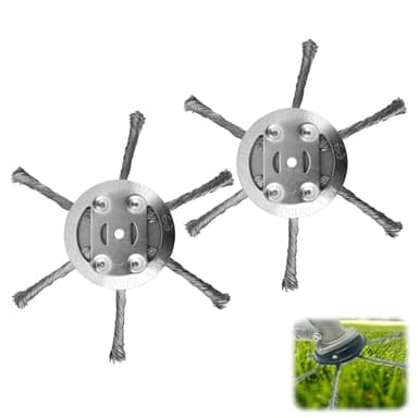 2PCS Steel Wire Grass Trimmer Head, 2025 New String Trimmer Replacement Head, Universal Brush Cutter Steel Head for Lawn Mower Edging, 6 Inch Steel Wire Weed Brush Cutter Trimmer Head (6 Blades)