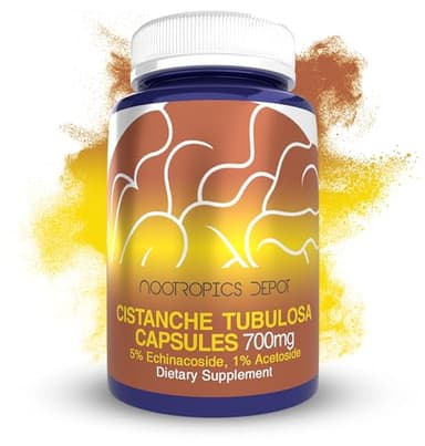 Nootropics Depot Cistanche tubulosa Capsules | 700mg | 5% Echinacoside + 1% Verbascoside (Acetoside) | 60 Count