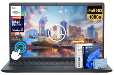 Dell Inspiron 15 Touchscreen Laptop for 2025-2026 Business Student Home, AI Computer, 15.6" FHD, 10-Core Intel i5, 16GB RAM, 1TB Storage (512GB SSD+500GB Ext) MarxsolAddon, Win 11 Pro, Lifetime Office
