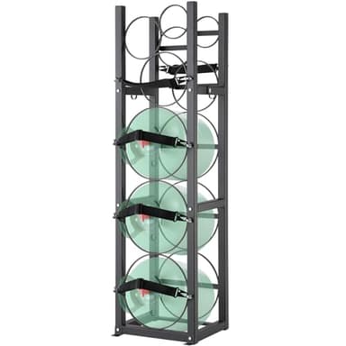 VEVOR Refrigerant Tank Rack, with 3 x 30lbs & Other 3 Small Cylinder Tank Holder, Stable Cylinder Tank Rack, 12.7x12.9x47.1 in, Sufficient Storage, Gas Cylinder Rack for Freon, Oxygen, Nitrogen