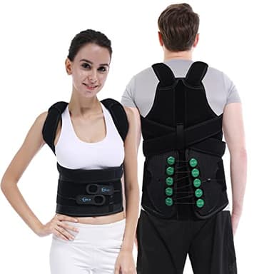 TLSO Thoracic Full Back Brace- Thoracic Lumbar Sacral Orthotic, Compression Fractures, Upper Spine Injuries,Pre or Post Surgery with Hard Lumbar Support for Men and Women (S/M)