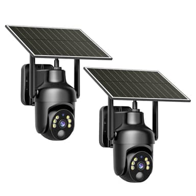 Tefrio No WiFi Security Camera with Built-in 4G LTE SIM Card, Cellular Security Camera Support Unlimited Data Plan, 2K Color Night Vision, 360° Live View, Real-time Alerts, Solar Powered for Outdoor