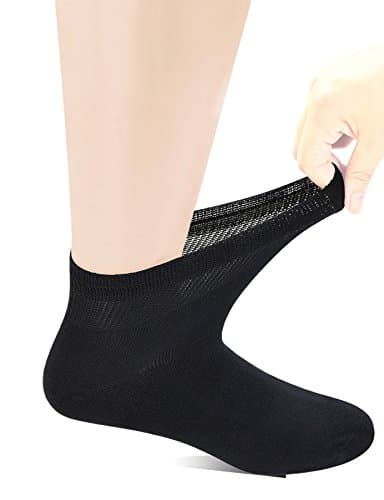 Yomandamor Men's Diabetic Ankle Socks with Seamless Toe and Non-Binding Top,6 Pairs L Size(10-13)