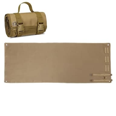 Outdoor Camping Tactical Training Shooting Mat Anti Slip Pad, Waterproof and Moisture-Proof Folding Mat Picnic Blanket Portable with Carry Strap (Khaki)