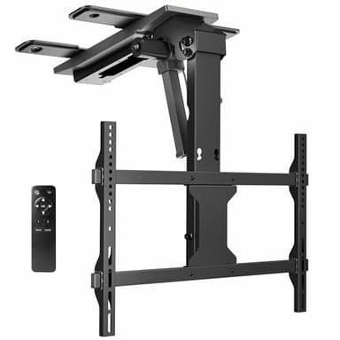 VIVO Electric Flip Down Ceiling TV Mount for 37 to 70 inch Screens, Large Motorized Flat or Pitched Ceiling VESA Mount, Holds up to 99 lbs, App and Voice Control, Black, MOUNT-E-FD75C