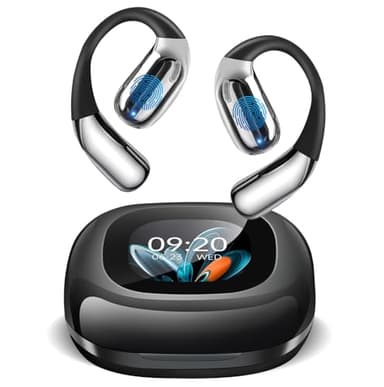Psadhi AI Translation Earbuds Real Time, LCD Touchscreen Real-Time Translator for 144 Languages & Accents Includes Free Subscription Translation Device Earphones for Travel Business Learning, Black