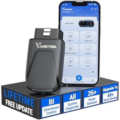 OBD2 Scanner Diagnostic Tool VDIAGTOOL D200, Wireless Bidirectional Scan Tool-Lifetime Free Updates, 26 Resets (Unlockable 49+), Full System Car Code Reader OBD2 Scanner Bluetooth for iOS & Android