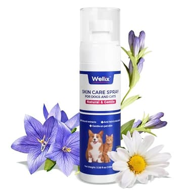 Wellix Hot Spot Treatment&Itch Relief Spray for Dogs&Cats - Wound Care&Dry Itchy Skin&Dermatitis for Dog Skin Care Spray - Pet Allergy Spray with Chamomile,100ml