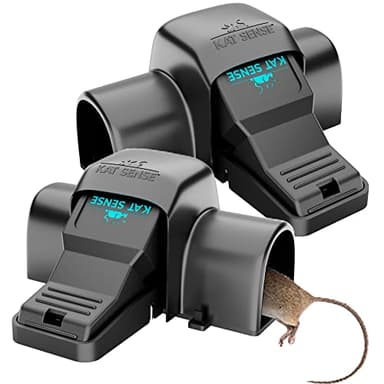 Rat & Chipmunk Traps, Prevents Accidental Triggering with Covered Tunneled Design, Quick Humane Kill, Indoor 'N Outdoor Mouse Snap Traps