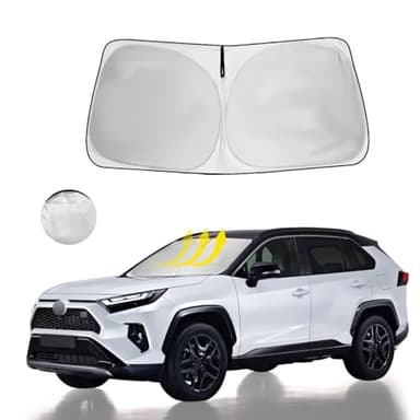 Windshield Sun Shade Fit 2025 2024 2023 2022 2021-2019 Toyota RAV4 Prime LE Hybrid XLE XLE Premium Adventure TRD Off Road Front Window Sunshade Accessories SUV Sun Visor UV Protector Heat Shield Cover