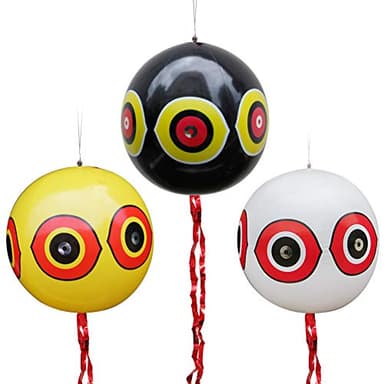 MorTime 3PCS Balloon Bird Repellent, 24" Inflatable Decoy with Reflective Eyes to Deter Birds from Garden, Pool, and Outdoor Areas