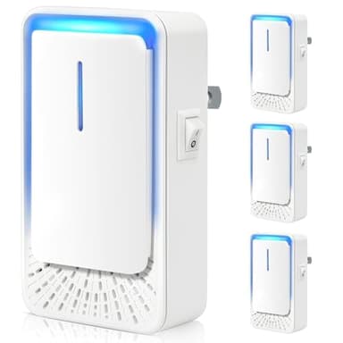 Plug In Air Ionizers - 4Pack Negative Ion Technology Air Purifier, Quiet Mini Air Freshener for Home, Bedroom, Office, Basement - Portable Air Purifiers for Odor, Dust, Smoke, Pets Smell, White