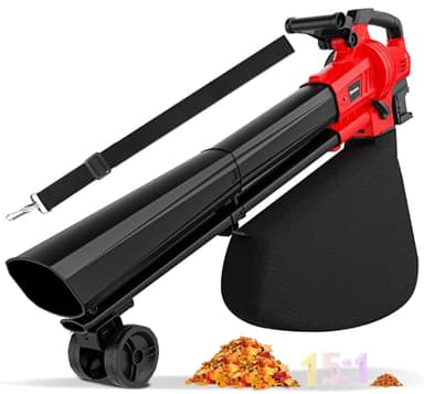 3-in-1 Leaf Vacuum Cordless with Bag Compatible for Milwaukee 18V Battery, Electric Leaf Mulcher & Leaf Vacuum with Bag 40L, Handheld Leaf Blowers for Lawn Care, 5 Speeds, Turbo Mode(Not Battery)
