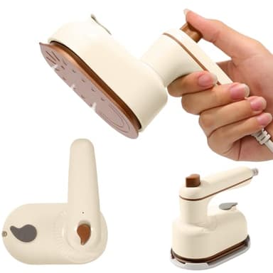 Saker Plus Steam Iron - Portable Steam lron with Anti-Scalding Base, 2 In 1 Handheld Portable Mini Travel Saker Plus SteamIron,Travel&Home Iron for Clothes(White)