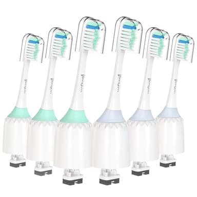 Senyum Toothbrush Heads for Philips Sonicare Replacement Heads E-Series, Essence, Xtreme, Elite, Advance and CleanCare Screw-On Electric Handles, Brush Heads for Philip Sonic Care, 6 Pack