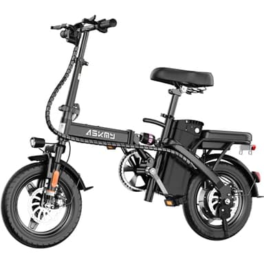 REOCRO Foldable Electric Bike for Adults, 14" Mini Folding E-Bike with 48V 10AH Removable Battery, 30-35 Miles PAS Range, 700W Peak Motor, Electric Bicycle for Daily Commuting and City Riding (Black)