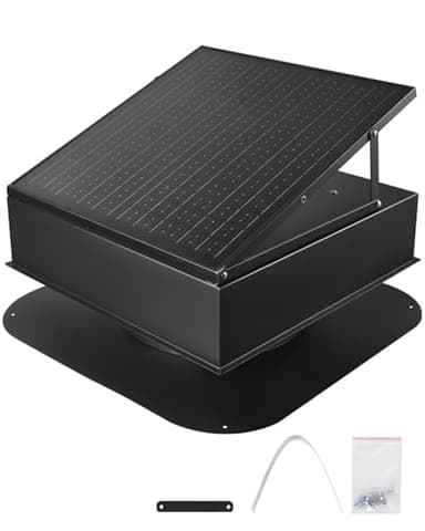 VEVOR 35W Solar Attic Fan, 2400 CFM with Auto Temp Control, Weatherproof, Low-Noise Automatic Ventilation for Attic, Shed, & Garage