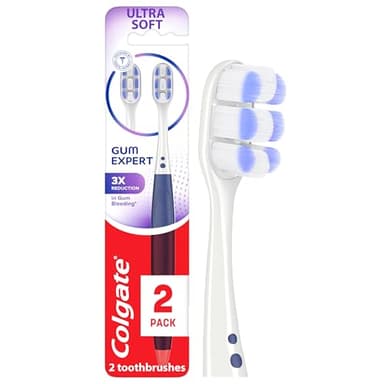 Colgate Gum Expert Ultra Soft Toothbrush Pack, Extra Soft Toothbrush for Sensitive Gums, Bleeding and Irritation, 2 Pack