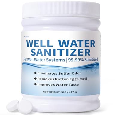 Well Water Sanitizer – Removes Sulfur Odors, Rotten Egg Smell, Iron Buildup – Improves Taste and Odor of Well Water | Food-Grade Formula, Ideal for Shallow Wells