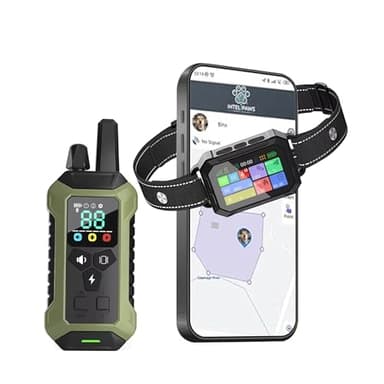 INTELIPAWS GPS Wireless Dog Fence System Collar – 2-in-1 Remote or App Controlled Boundary and Training GPS Dog Collar with 4 Training Modes - Covers up to 7000 Ft (3533 Acres)