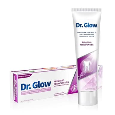 Dr. Glow Gum Disease Treatment Toothpaste for Early & Mid Periodontitis, Gingivitis Treatment Gum Repair for Receding Gums, Periodontal Disease Treatment Hydroxyapatite Toothpaste Fluoride Free 3.52OZ