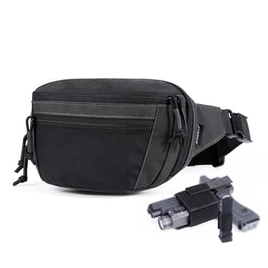 SHANGRI-LA Tactical Concealed Carry Fanny Pack for Men and Women, Low-Profile CCW Waist Bag, with Pistol Holster and Mag Holder, Multi-Use for Hiking, Travel, EDC