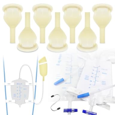 Latex Condom Catheter External Self-Sealing Set, Thick Tube,500ml Leg Bag *1, 2000ml Urine Bag *1, Soft Condoms *7, Day and Night Use Quick and Easy Drainage, No Backflow, No Leakage (35mm/1.38inch)
