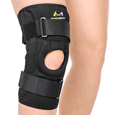 BraceAbility Patella Stabilizing Chondromalacia Knee Brace - Patellofemoral Pain Syndrome U-Shaped Stabilizer Supports Sides of Kneecap for Patellar Tendonitis, Torn Meniscus, Arthritis Support (M)