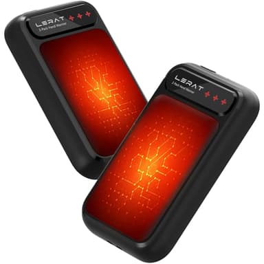 Lerat Hand Warmers Rechargeable 2 Pack, Electric Hand Warmers, Fast Heating, Portable Pocket Heater, 2 in 1 Quick Charge Hand Warmer for Outdoor Indoor, Warmer Gift for Women,Men, Golf, Camping -Black