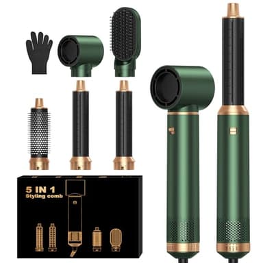 5 in 1 Blow Dryer Brush, Upgrade Hair Dryer Brush Set Negative Ion Air Styler Curling Wrap Air Curler, Hot Air Brush Curling Iron Hair Styling Tools As A Gift for Straight/Curl/Dry/Smooth