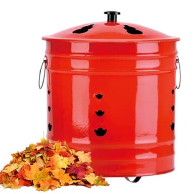 Burn Can for Paper with Lid | Incinerator Burn Barrel Ergonomic Handle,Spark-Proof Burner Bucket for Garden Patio Beach Porch Balcony Backyard Deck Indoor