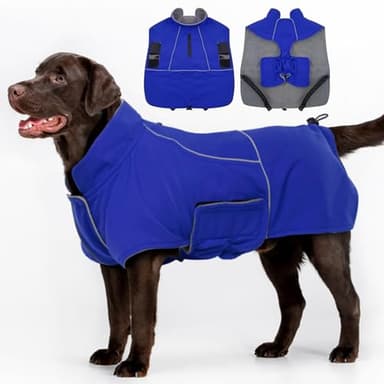 MIGOHI Dog Coat,Dog Jacket Waterproof,Winter Coat Windproof,XXL Fleece Jacket for Dogs Boy Girl,Cold Weather Coats for Dogs Hiking Camping,Golden Retriever,Labrador,Weimaraner,2XL,Blue